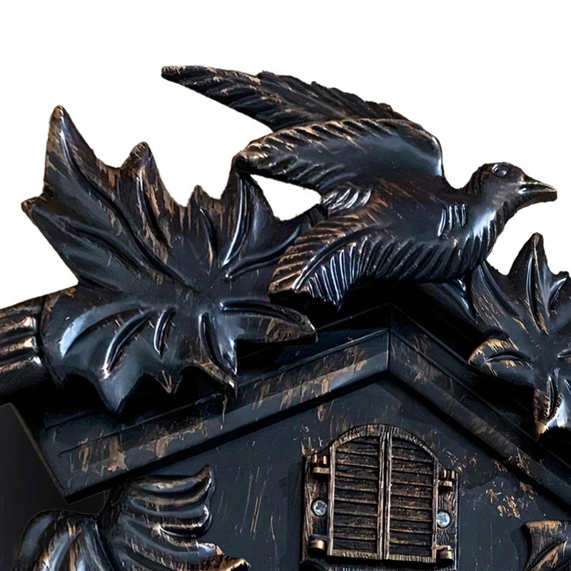 WALPLUS Chiming Classic Black Cuckoo Wall Clock Hanging Bird Clock Home Decor Christmas Clock Gifts - Image 4